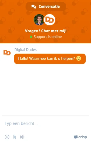 Chat op digital dudes website