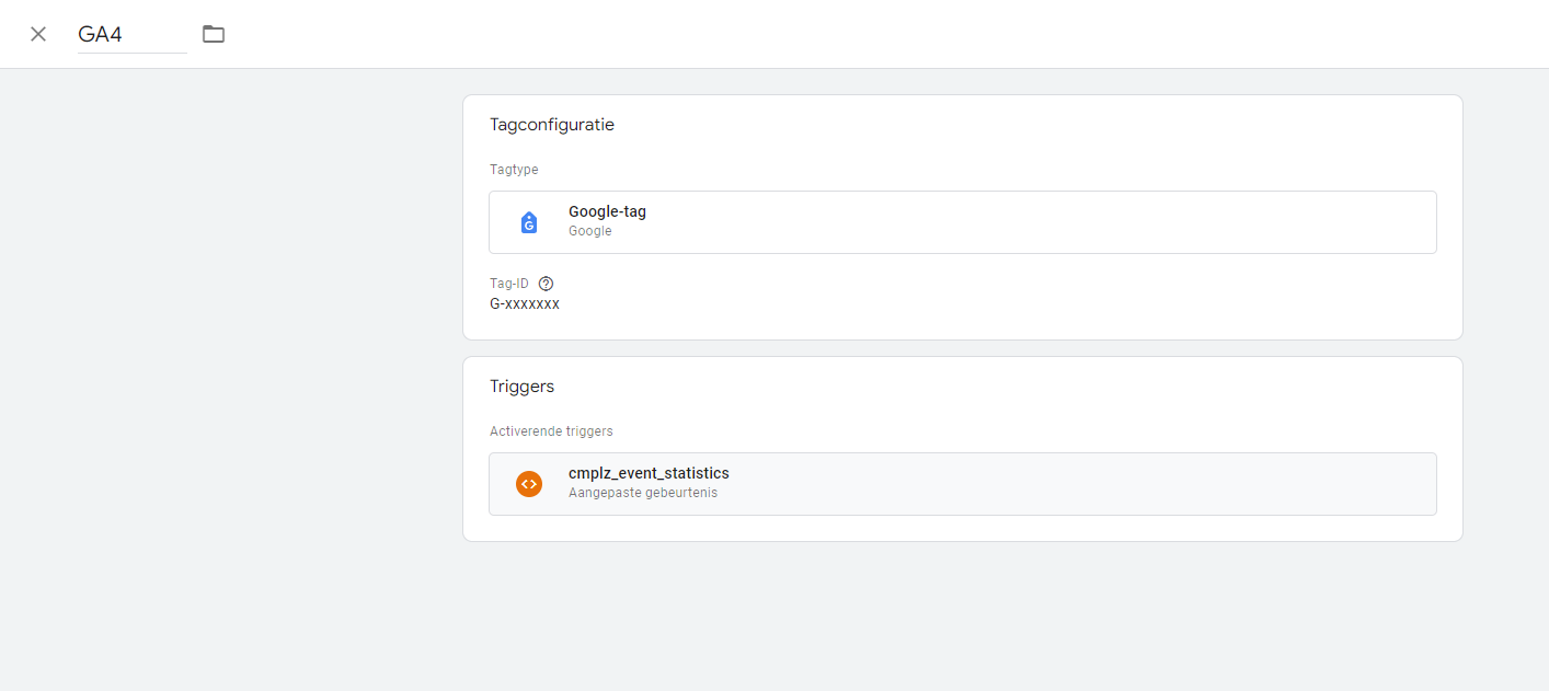 Google Analytics Tag met Aangepaste Gebeurtenis Trigger in Google Tag Manager