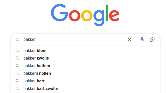 Lokaal zoekresultaat bakker op Google